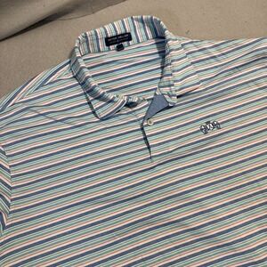 Peter Millar Crown Crafted Polo Shirt Mens XL Striped‎ Performance Stretch